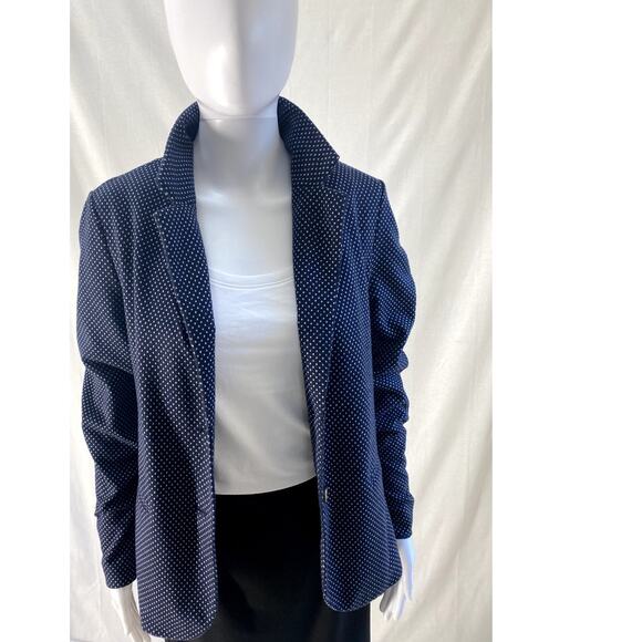 Rafaella Poka Dot Jacket  Blazer in Navy  and White Size Medium - Picture 2 of 13
